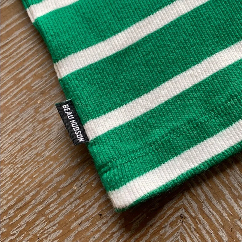 BEAU HUDSON Green/White Striped Toddler Tank Top 3